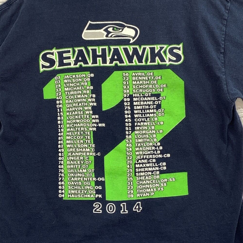 Seattle Seahawks Tshirt Mens Large 2014 Thursday Night Football Gildan Crew Neck - Picture 7 of 12